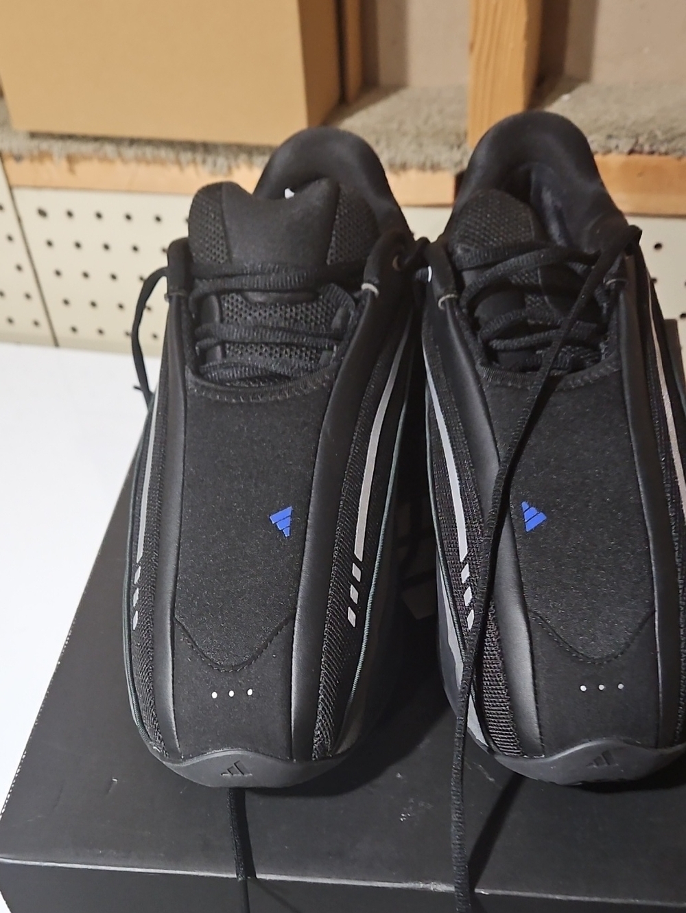 NFINITY Black and Blue Sneakers Box Label Adidas  Size 11.5